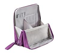 Doresty Makeup Bag, Standing Makeup Bag - Portable, Large Capacity, Vertical Large Opening Make up Bags with Compartments, Waterproof and Multifunctional (Purple)