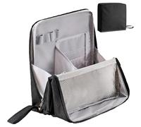 Doresty Makeup Bag, Standing Makeup Bag, Portable, Large Capacity, Waterproof Multi-Purpose Oxford Cloth Makeup Bags Organizer with Compartments, Travel Home Use (Black)
