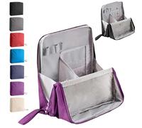 Doresty Makeup Bag, Standing Makeup Bag Portable, Large Capacity, with Compartments for Traveling, Waterproof Multi-Purpose Large Capacity Standings Makeups Bags (Purple)