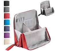 Doresty Makeup Bag, Standing Makeup Bag Portable, Large Capacity, with Compartments for Traveling, Waterproof Multi-Purpose Large Capacity Standings Makeups Bags (Red)