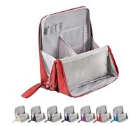 Doresty Makeup Bag, Standing Makeup Bag - Portable, Multi-Purpose Large Capacity Oxford Cloth Standing Makeupbag, Large Capacity Cosmetic Bags for Women, with Room for Brushes and Mirror (Red)