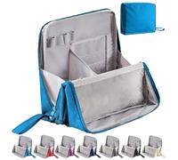 Doresty Makeup Bag, Standing Makeup Bag - Portable, Multi-Purpose Large Capacity Oxford Cloth Standing Makeup Bags for Girls Women (Blue)