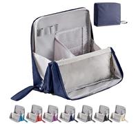 Doresty Makeup Bag, Standing Makeup Bag - Portable, Multi-Purpose Large Capacity Oxford Cloth Standing Makeup Bags for Girls Women (Dark Blue)