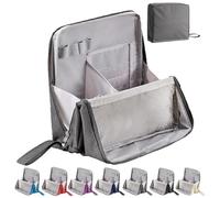 Doresty Makeup Bag, Standing Makeup Bag - Portable, Multi-Purpose Large Capacity Oxford Cloth Standing Makeup Bags for Girls Women (Grey)