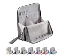 Doresty Makeup Bag, Standing Makeup Bag - Portable, Multi-Purpose Large Capacity Oxford Cloth Standing Makeupbag, Large Capacity Cosmetic Bags for Women, with Room for Brushes and Mirror (Gray)