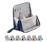 Doresty Makeup Bag, Standing Makeup Bag - Portable, Multi-Purpose Large Capacity Oxford Cloth Standing Makeupbag, Large Capacity Cosmetic Bags for Women, with Room for Brushes and Mirror (Blue)
