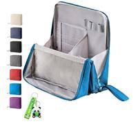 Doresty Makeup Bag with Compartments, Doresty Standing Makeup Bag - Portable, Large Capacity, Multi-Purpose Toiletry Standing Bags, Large Make up Bags for Women, Waterproof & Portable (Blue)