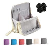 Doresty Standing Makeup Bag Portable, Doresty Makeup Bag, Portable, Large Capacity, with Compartments, Multifunctional Travel Cosmetic Bags (Beige)
