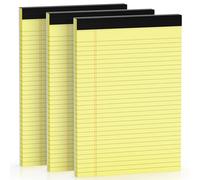 DORFAS Bloc de notas con rayas anchas de 21,6 x 29,8 cm, 3 unidades, papel amarillo canany de 9,5 kg, 30 hojas por bloc de escritura