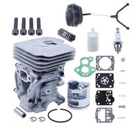 DORFEY Kit de reparación de carburador de pistón de cilindro de 41 mm apto for h-u-s-q-v-a-r-n=a 435 435E 440 440E 440 II 135 140 Tapa de combustible de motosierra Resorte AV 504735101