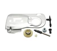 DORFEY Placa guía de cadena compatible con motosierras Husqrvan 445, 450, 445E y 450E. Incluye kit de ajuste de engranaje helicoidal, tuerca tensora y bomba de aceite (repuesto 544094001).