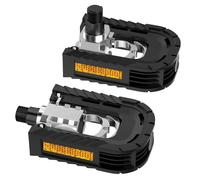 Dorglix 1 Par Pedales Bicicleta Montaña Aluminio, Pedales Plataforma MTB, Pedales de Ciclismo de Montaña, Pedal Antideslizante Plegable para Bicicleta de Carretera(Negro, 123mm x 70mm x 27mm)
