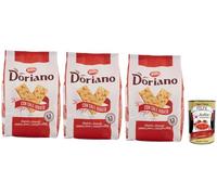 Doria Cracker Doriano con Sale Iodato, Galletas saladas, galletas saladas, galletas saladas, 3 x 700 g + Polpa italiana gourmet 400 g