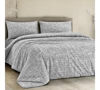 Dorian Home - Juego de funda nórdica de matrimonio de 250 x 210 cm con funda de 100% algodón puro + 2 fundas de almohada de 50 x 80 cm con solapa de 18 cm - Made in Italy