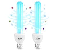 DoRight 2 unidad Lampara UV Desinfeccion 25W E27 Lampara UVC Ozono (UVC 254nm +O?) Blu-Ray con Tubo de Cuarzo UV Germicida Esterilizador AC 220-240V para Hogar, Escuela, Oficina