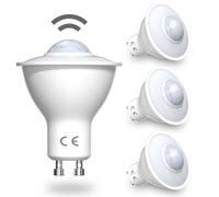 DoRight 4X Sensor de Movimiento GU10 Reflectoras de 5W Bombillas LED Activadas por el Movimiento Blanco Cálido 3000K, Rango de Detección de Hasta 7 Metros, ángulo de Detección de 120 Grados