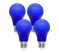 DoRight 9W Azul LED Bombillas E27 - A19 Azul LED Lámpara de Filamento E27 Bombilla de Color 60W Equivalente No regulable para Boda Halloween Navidad Fiesta Bar Decoración Iluminación (4-Pack)