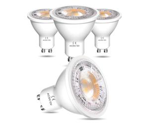 DoRight AC/DC 12V GU10 LED blanco cálido 3W, MR16 bombilla GU10 3000k 3W Sustituye 25W bombilla halógena 300LM Bombillas reflectoras, no regulables, 4 piezas