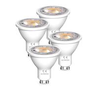 DoRight AC/DC 12V GU10 LED blanco cálido 7W, MR16 bombilla GU10 3000k 7W Sustituye 65W bombilla halógena 650LM Bombillas reflectoras, no regulables, 4 piezas