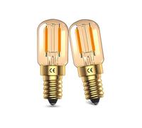 DoRight Bombillas LED E14 Ámbar Retro, 1W Bombillas LED, Blancas Suaves y Cálidas 2200K, Bombillas SES de Tornillo Pequeño, Bombillas de Vidrio Tubulares, 10W-15W Equivalentes, 2 Ppaquetes