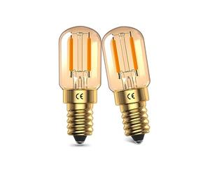 DoRight Bombillas LED E14 Ámbar Retro, 1W Bombillas LED, Blancas Suaves y Cálidas 2200K, Bombillas SES de Tornillo Pequeño, Bombillas de Vidrio Tubulares, 10W-15W Equivalentes, 2 Ppaquetes