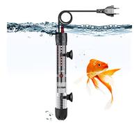 DoRight Calentador de Acuario Sumergible 50W Calentador de Acuario de Temperatura Ajustable, con Ventosa, Termómetro Incorporado Controlador de Temperatura Exterior para Pecera para Acuario 20L-60L