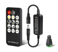 DoRight Controlador LED Regulador Intensidad Luz para Tira DC5-24V, Interruptor Regulador LED Dimmer con Mando a Distancia para Solo Color Tiras COB SMD 2835 5050