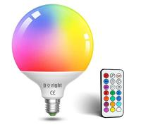 DoRight E27 Bombillas Colores RGBW, LED Bombilla regulable G120 10W luz calida 2700K, con mando a distancia, función de memoria y temporizador, bombilla LED de colores para el hogar, decoración