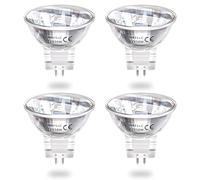 DoRight GU4 MR11 Bombillas halógenas de 12V,10W regulables MR11 Bombillas halógenas GU4 Base de dos pines Bombillas de punto blanco cálido 2800K Lámparas reflectoras de 2 pines (4PCS)