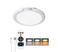 DoRight Lámpara de Techo con Sensor de Movimiento, Llámpara de Techo de Carga Inalámbrica con Control Remoto, Luz Ajustable, 3 Temperaturas de Color, Adecuada para Dormitorios, Garajes, Porches