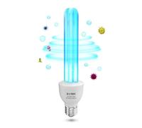 DoRight Lampara UV Desinfeccion 25W E27 Lampara UVC Ozono (UVC 254nm +O₃) Blu-Ray con Tubo de Cuarzo UV Germicida Esterilizador AC 220-240V para Hogar, Escuela, Oficina (1 unidad)