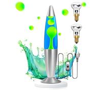 DoRight Lámparas de Lava Líquido Azul/Lava Verde 13,5 Pulgadas Lampada di Cera con 1,85M Cable con 2x Bombilla E14 R39 de 25W para Adultos, Niños, Regalos, Decoración Habitacion, AC 220V-240V