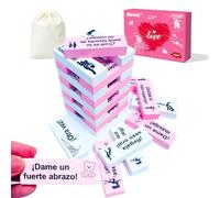 DORIMI Juego Erótico Español Torre de Madera 48 Piezas - Juegos Hot para Adultos, Torre Picante para Parejas, Juego de Mesa, Bloques de Madera con Acabado Antihumedad (Versión Mejorada Rosa 48 Pcs)