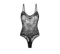 Dorina Body de Encaje Sin Relleno ORIGINS - Ribete de Encaje Elegante, Cierre con Corchetes en la Entrepierna, Ajuste Regulable, Negro