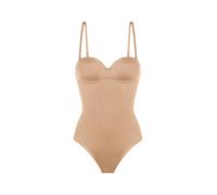 Dorina Body Tanga Moldeador SUBLIME SCULPT Mujer - Ligeramente Acolchado, Sin Aros, Control Medio, Tirantes Ajustables & Extraíbles, Cierre con Corchetes en la Entrepierna, Beige