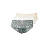 Dorina Pack de 3 Braguitas Lana - Cobertura Moderada, Encaje Floral, Comodidad Diaria, Verde, Beige y Marfil