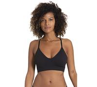 Dorina Revive Bralette Inalámbrico para Mujer - Ligero Acolchado con Rellenos Extraíbles, Detalle Racerback y Tejido de Microfibra Circular sin Costuras, Negro