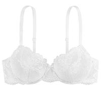 Dorina Lianne Sujetador Demi para Mujer - Copas Moldeadas con Aros, Bordado de Encaje Escalopado y Tirantes Ajustables, Blanco