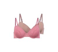 Dorina Lincoln Paquete de 2 Sujetadores Copa Completa, Ligeramente Acolchado, con Aros, Tallas Curvy, Dúo Rosa y Marrón Suave