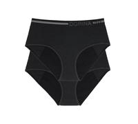 DORINA Lote de 2 bragas menstruales de algodón orgánico Eco Moon. Color negro + negro
