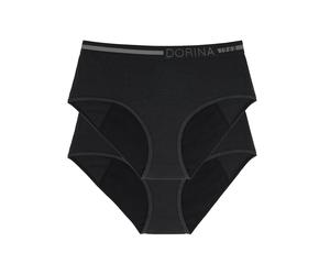 DORINA Lote de 2 bragas menstruales de algodón orgánico Eco Moon. Color negro + negro