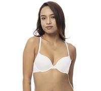 Dorina Michelle Sujetador Balconet Mujer, Ligeramente Acolchado, con Aros, Tirantes Multi-Posición Ajustables, Microfibra Marrón Suave, Blanco