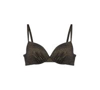 Dorina Mysterio Top de Bikini Mujer, con Aros, Copas Ligeramente Acolchadas, Tejido de Alto Brillo, Tirantes Ajustables, Detalle Fruncido, Negro