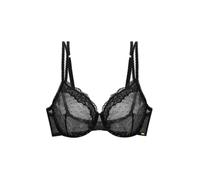 Dorina Origins-Shimmer Dot-Wired_Bra Origins Sujetador sin Relleno con armaduras, Malla de Lunares Brillantes, Encaje, Tirantes Ajustables y Espalda de Malla, Negro, Negro, 95A