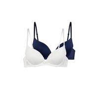 Dorina Pack de 2 Sujetadores Plunge Push-Up Sonia con Aros, Escote en V Profundo, Elevación y Forma Natural, Marfil y Tinta