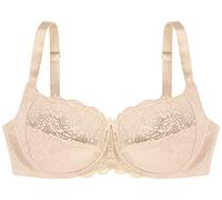 Dorina Philippa Sujetador con Aros para Mujer - Microfibra Jacquard con Detalles de Encaje, Alas U y Elástico Picot Brillante, con Lazo de Satén, Nude