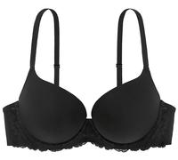 Dorina Claire Sujetador Super Push-Up para Mujer - con Aros, Copas Moldeadas, Microfibra Suave y Sensual Encaje, Negro