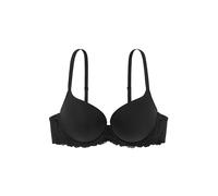 Dorina Sujetador Claire Demi para Mujer - Súper Push-Up, con Aros, Copas Moldeadas, Tejido Micro Suave y Encaje Sensual, Negro