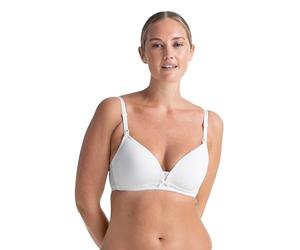 Dorina Sujetador de Lactancia Mujer MAY - Sin Aros, Copas Moldeadas con Sujetador Interno de Algodón, Tirantes Ajustables, Ribete de Encaje Delicado, Clips Fáciles para Contacto Piel con Piel Óptimo, Blanco