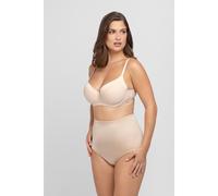 Dorina Sujetador Carmen Demi para Mujer - Ligeramente Acolchado, con Aros, Tejido Micro a Rayas Burnout, Espalda en U Power Mesh, Cierre de Tres Corchetes para Tallas Grandes/Curvy, Beige
